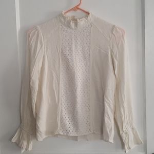Cream color long sleeve blouse